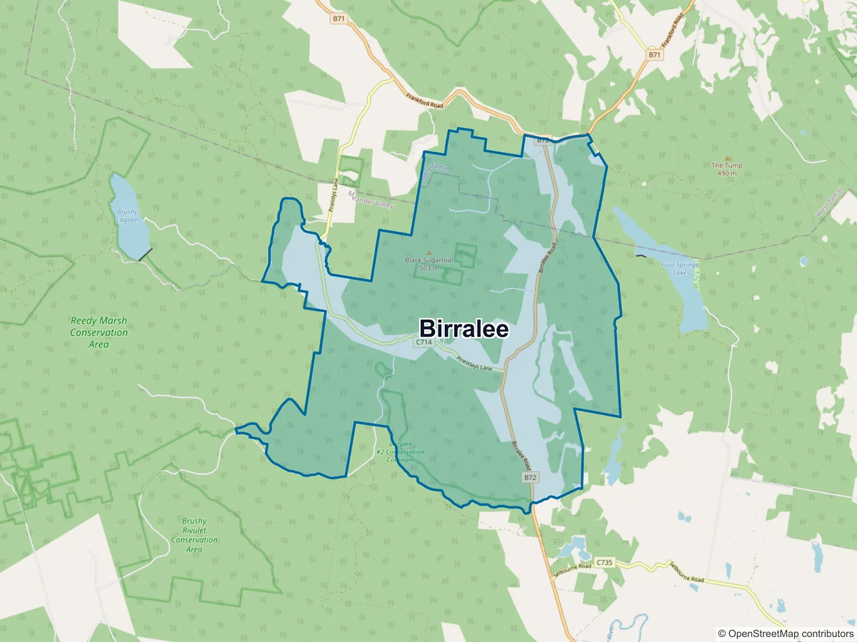 Map of Birralee, TAS, Australia