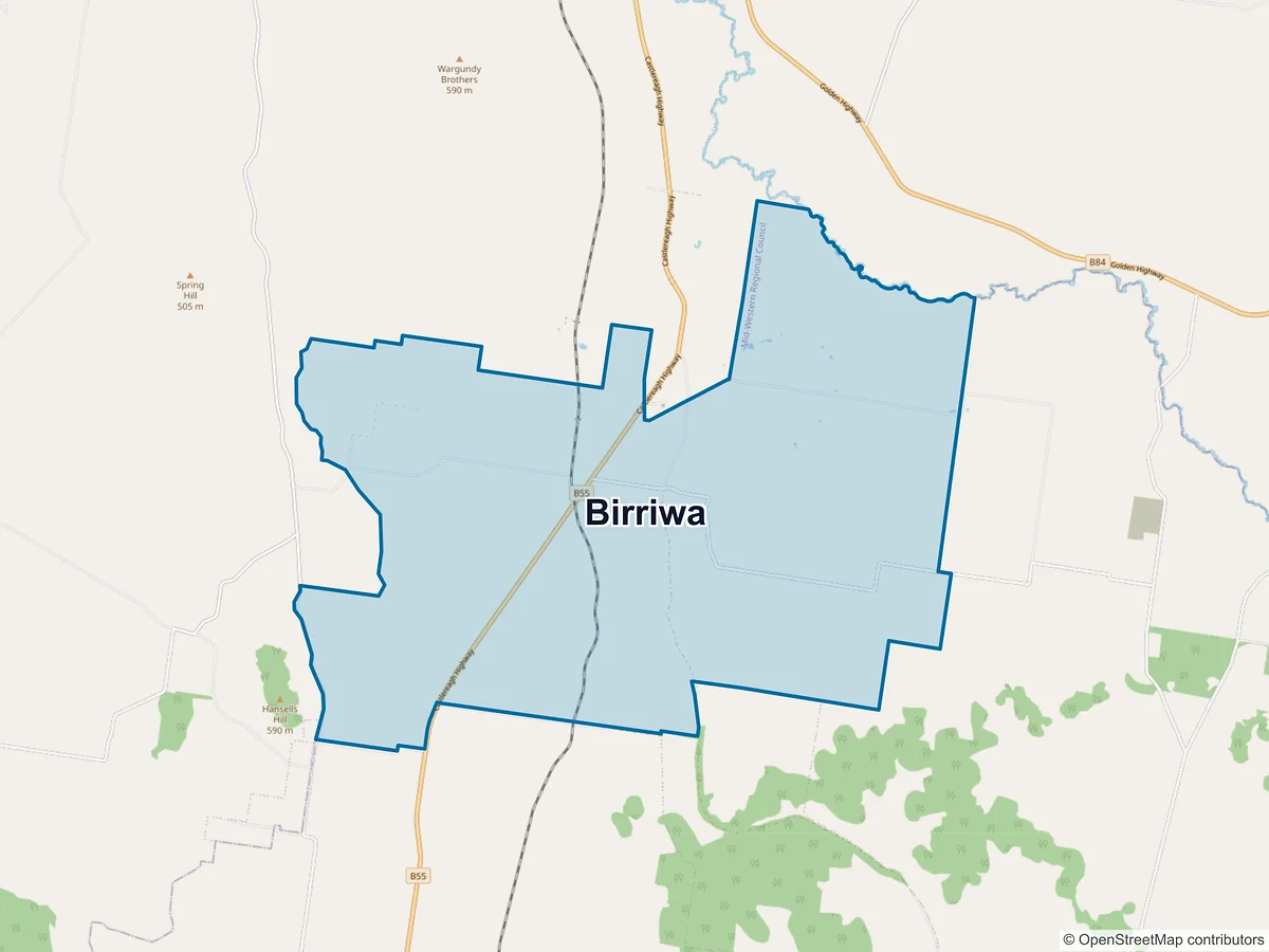 Map of Birriwa, NSW, Australia