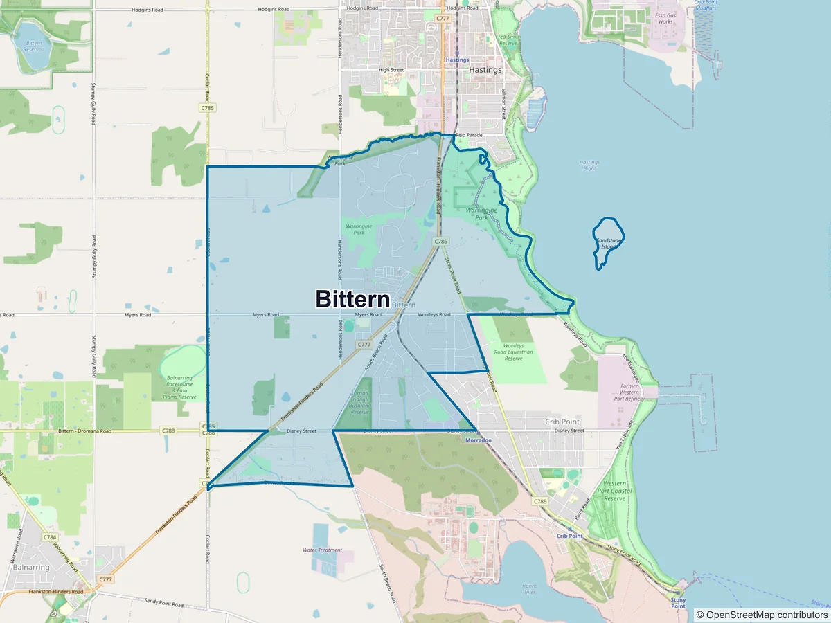 Map of Bittern, VIC, Australia