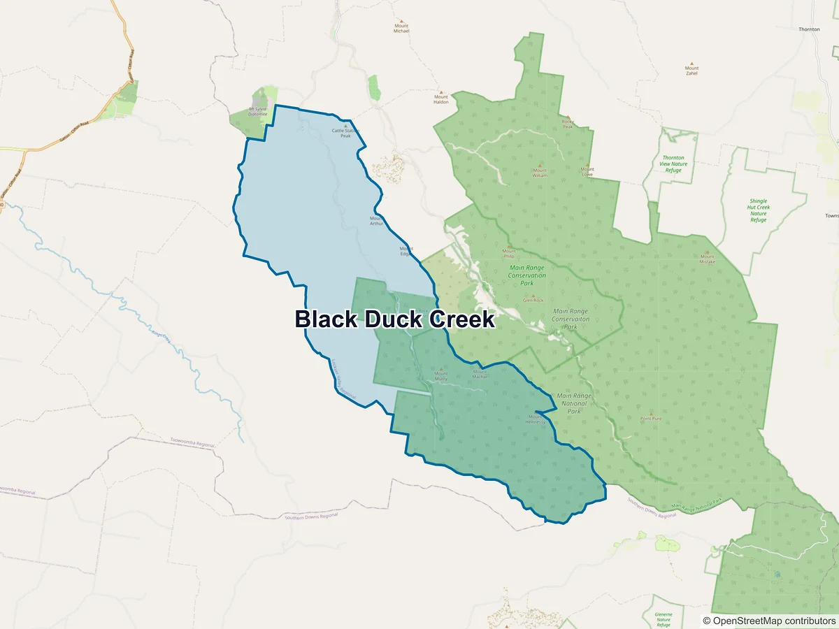 Map of Black Duck Creek, QLD, Australia