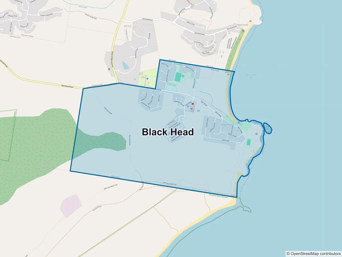 Map of Black Head, NSW, Australia