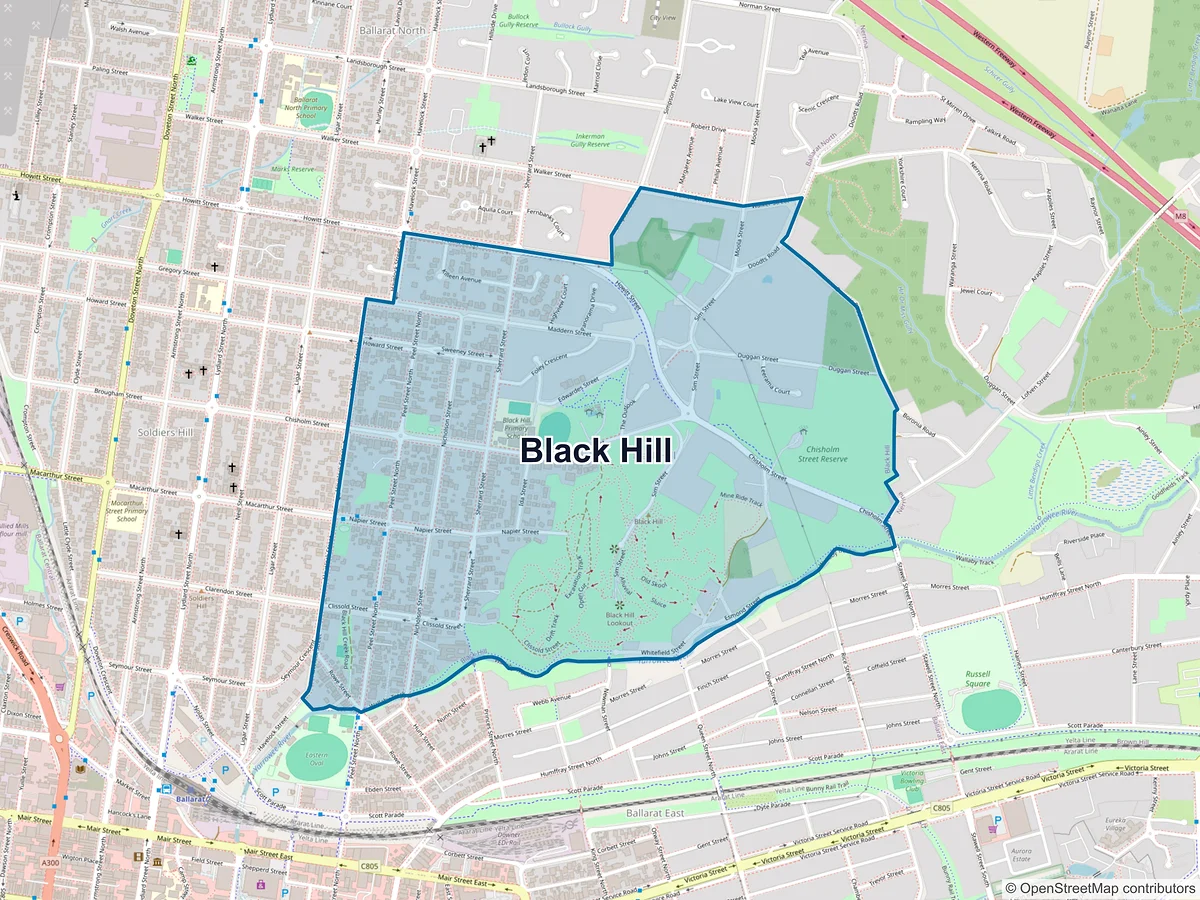 Map of Black Hill, VIC, Australia