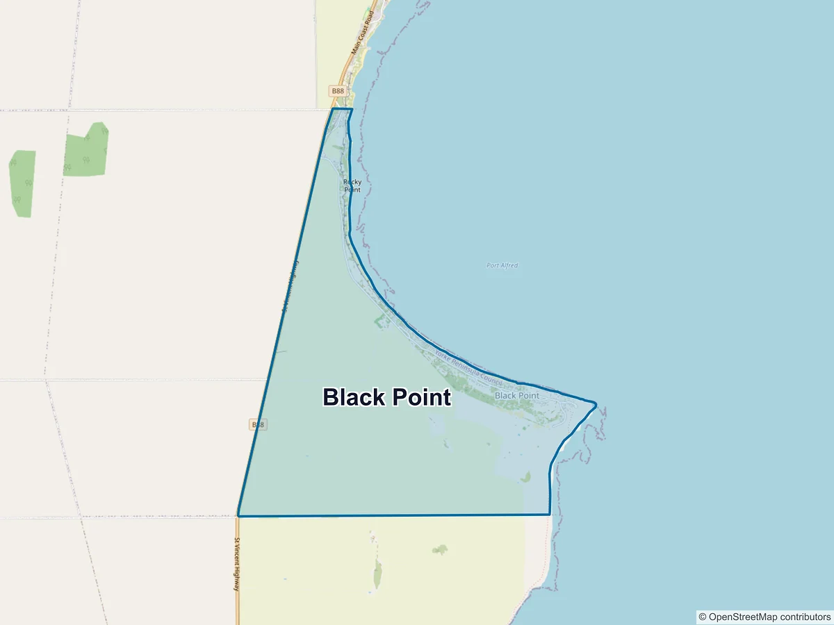 Map of Black Point, SA, Australia