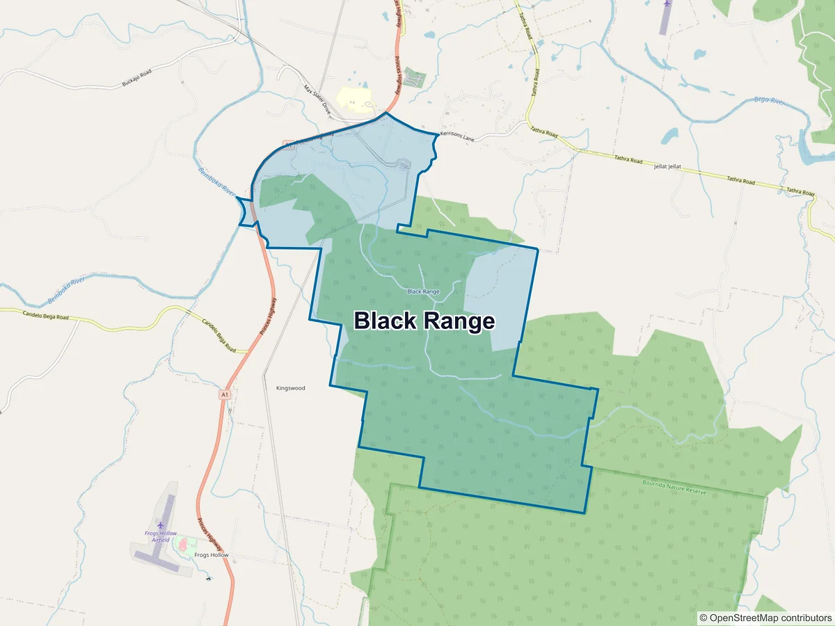 Map of Black Range, NSW, Australia