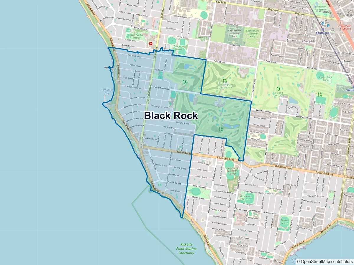 Map of Black Rock, VIC, Australia