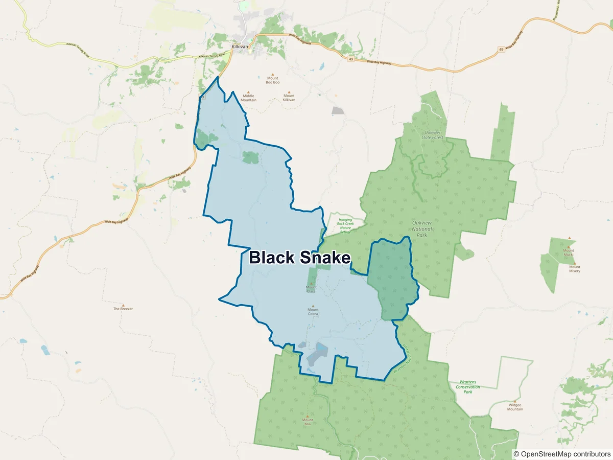 Map of Black Snake, QLD, Australia