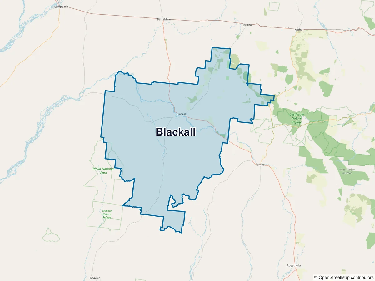 Map of Blackall, QLD, Australia