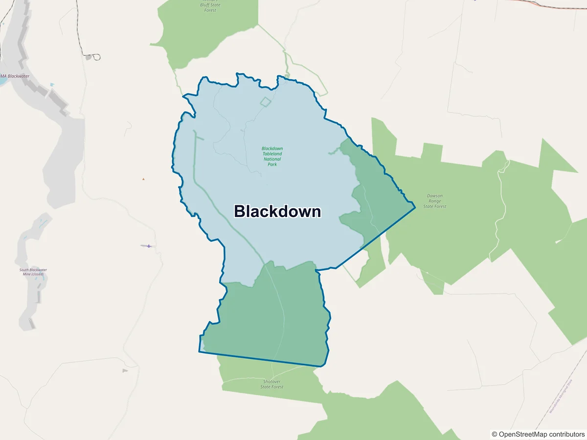 Map of Blackdown, QLD, Australia