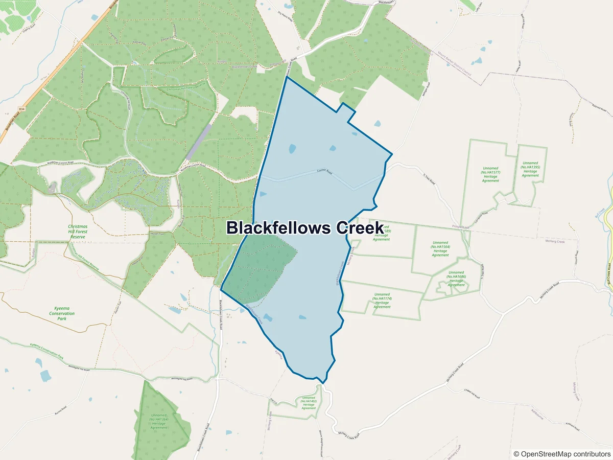 Map of Blackfellows Creek, SA, Australia