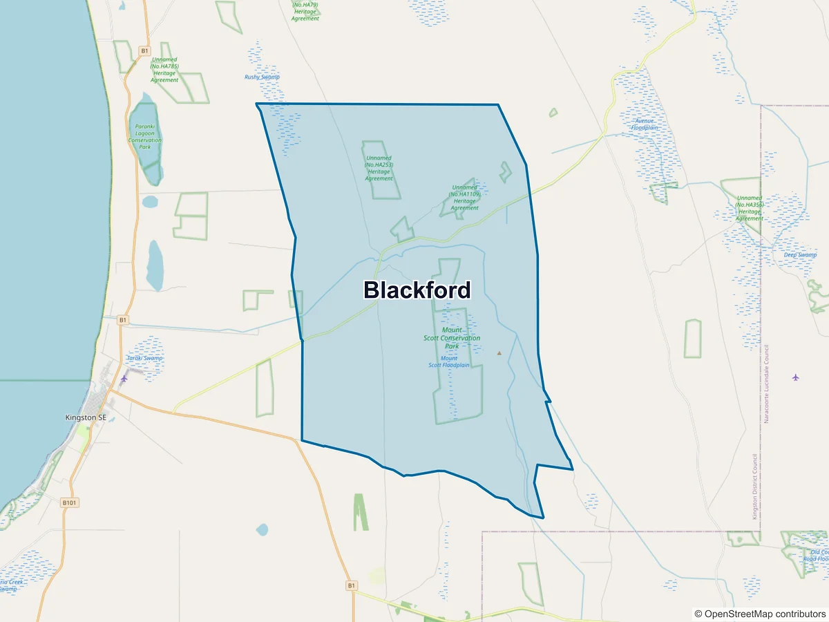 Map of Blackford, SA, Australia