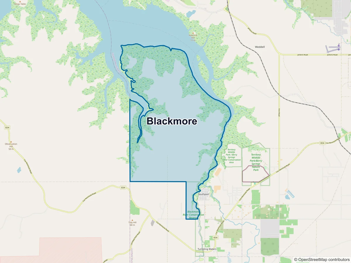 Map of Blackmore, NT, Australia