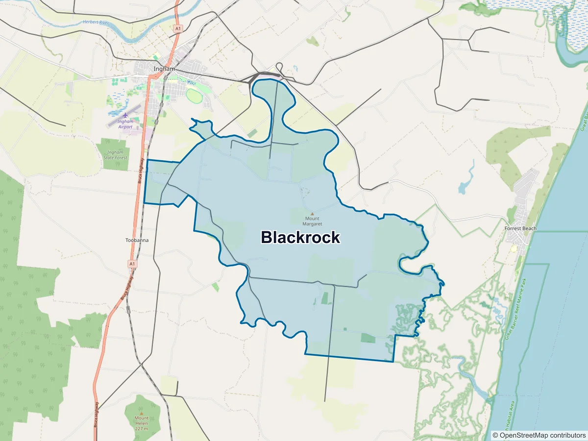 Map of Blackrock, QLD, Australia
