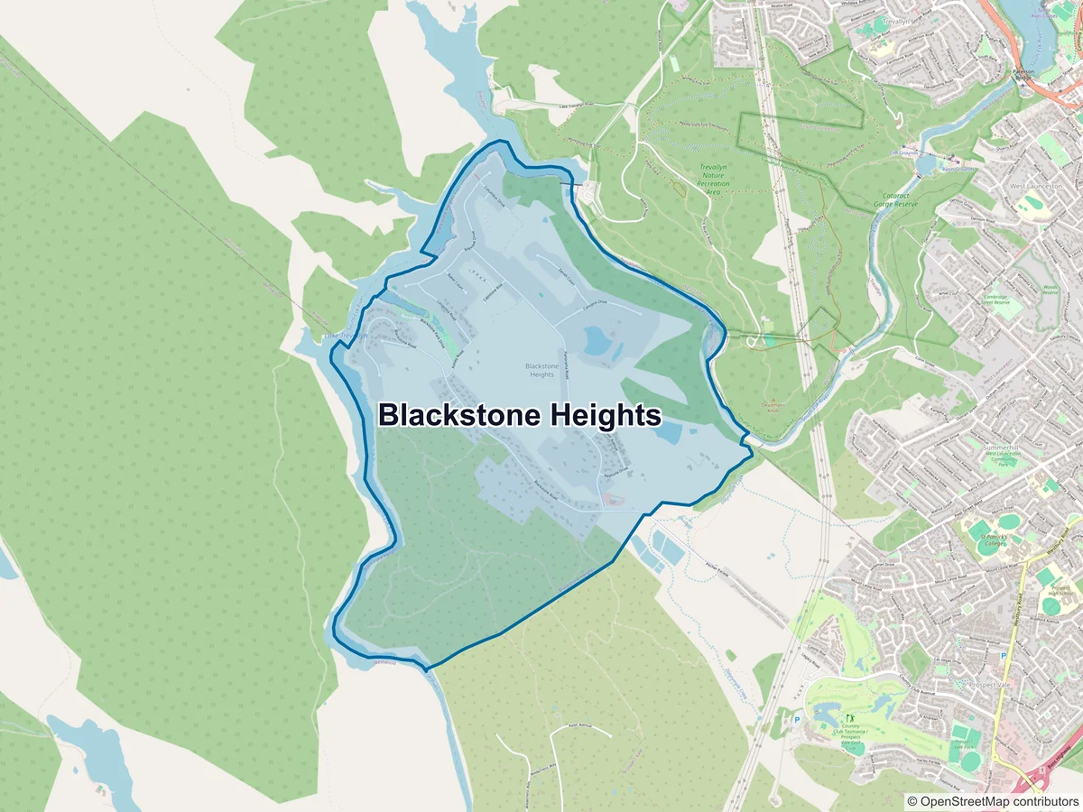 Map of Blackstone Heights, TAS, Australia