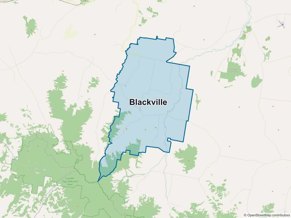 Map of Blackville, NSW, Australia