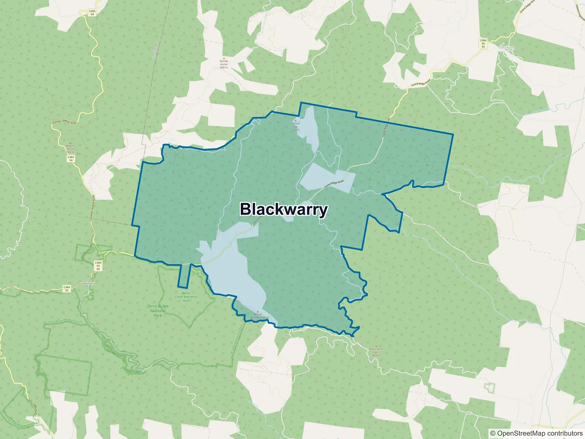 Map of Blackwarry, VIC, Australia