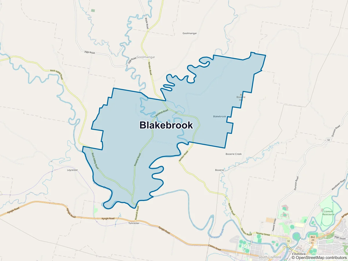 Map of Blakebrook, NSW, Australia