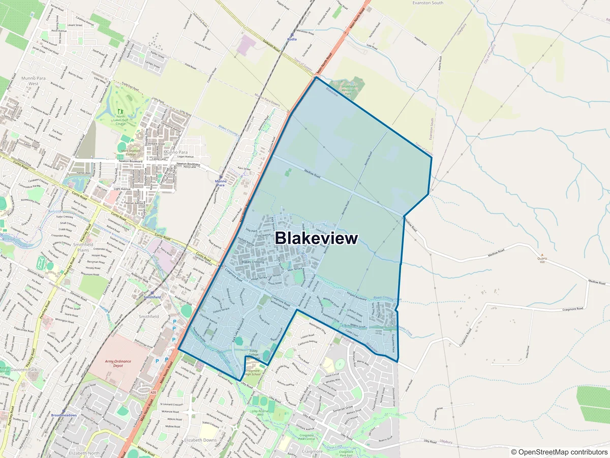 Map of Blakeview, SA, Australia
