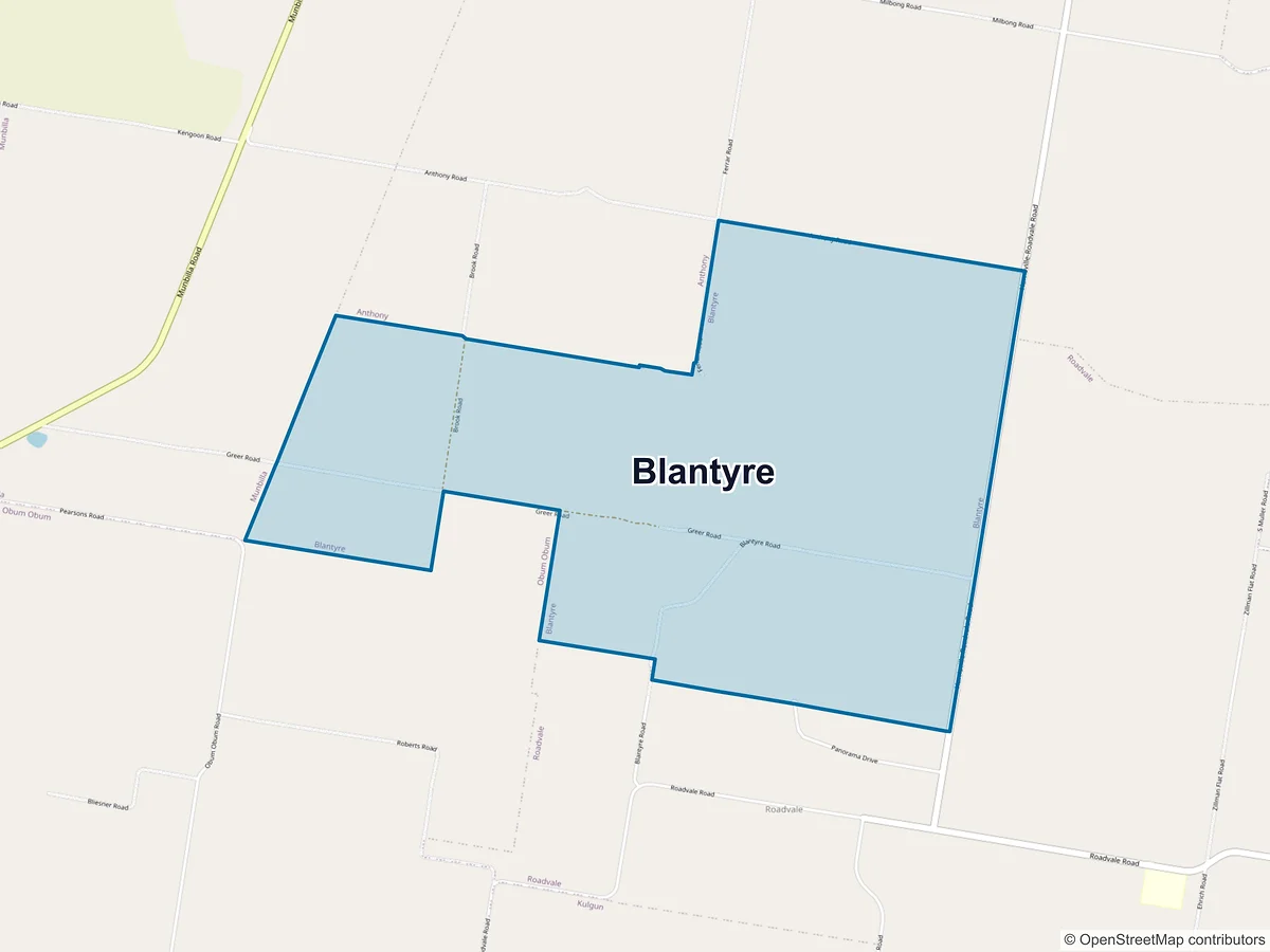 Map of Blantyre, QLD, Australia