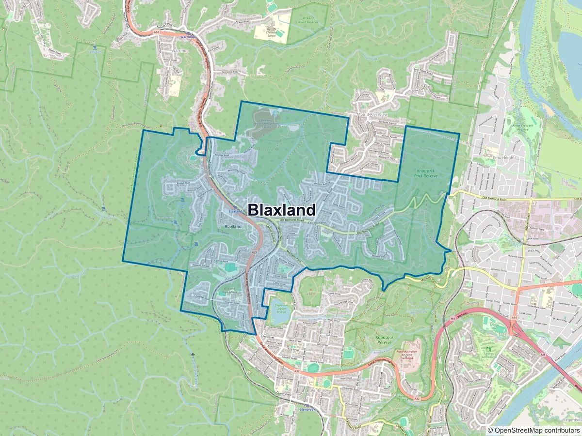 Map of Blaxland, NSW, Australia