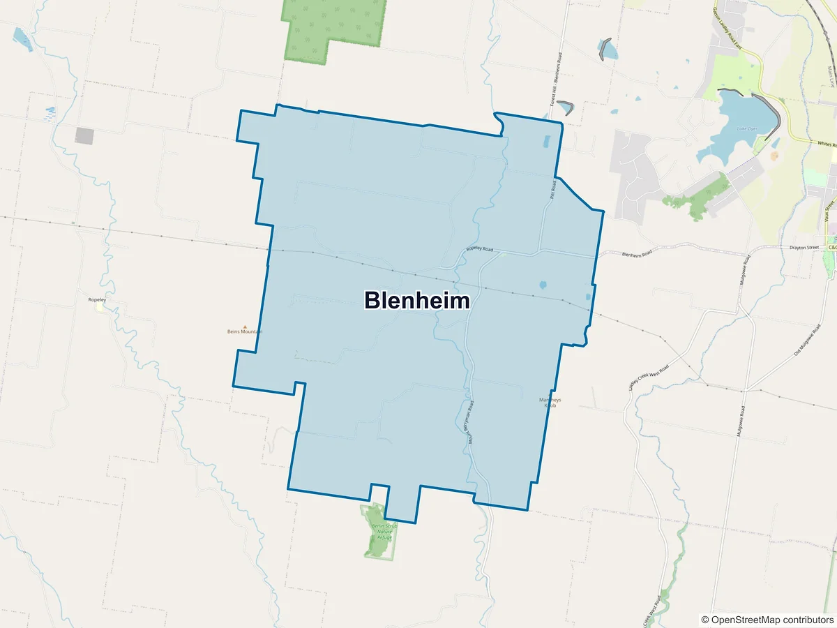 Map of Blenheim, QLD, Australia