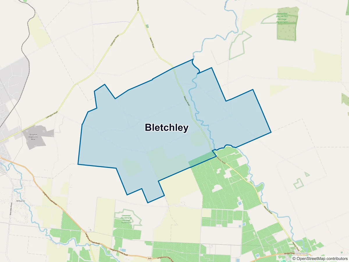 Map of Bletchley, SA, Australia