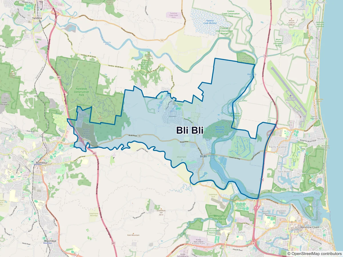 Map of Bli Bli, QLD, Australia
