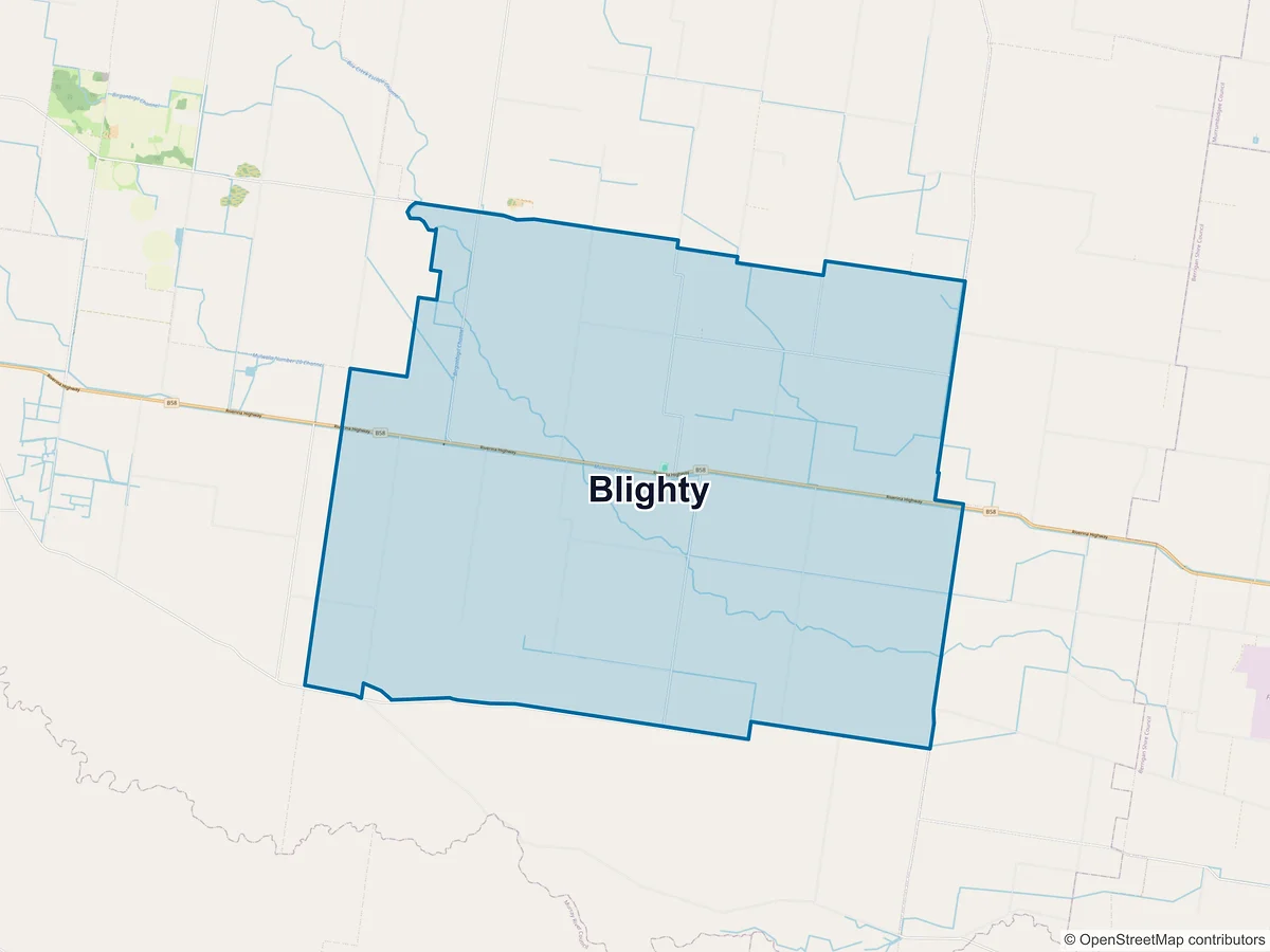 Map of Blighty, NSW, Australia