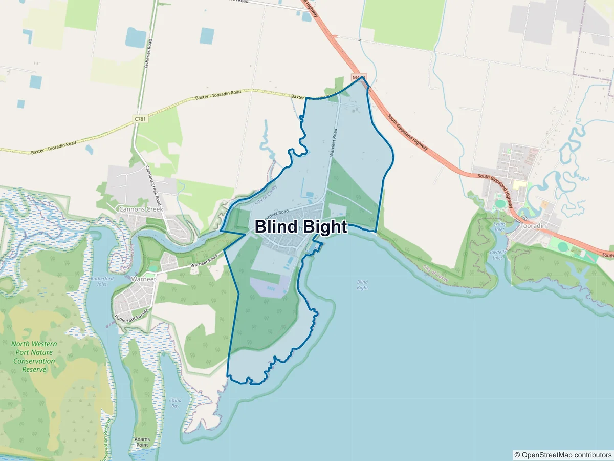 Map of Blind Bight, VIC, Australia
