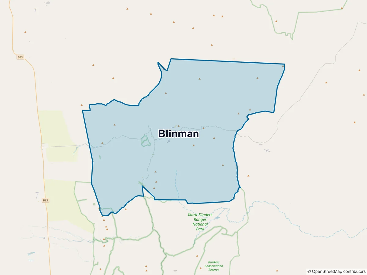 Map of Blinman, SA, Australia