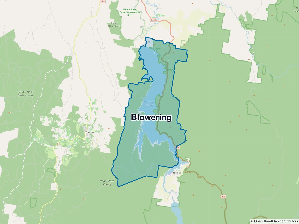 Map of Blowering, NSW, Australia