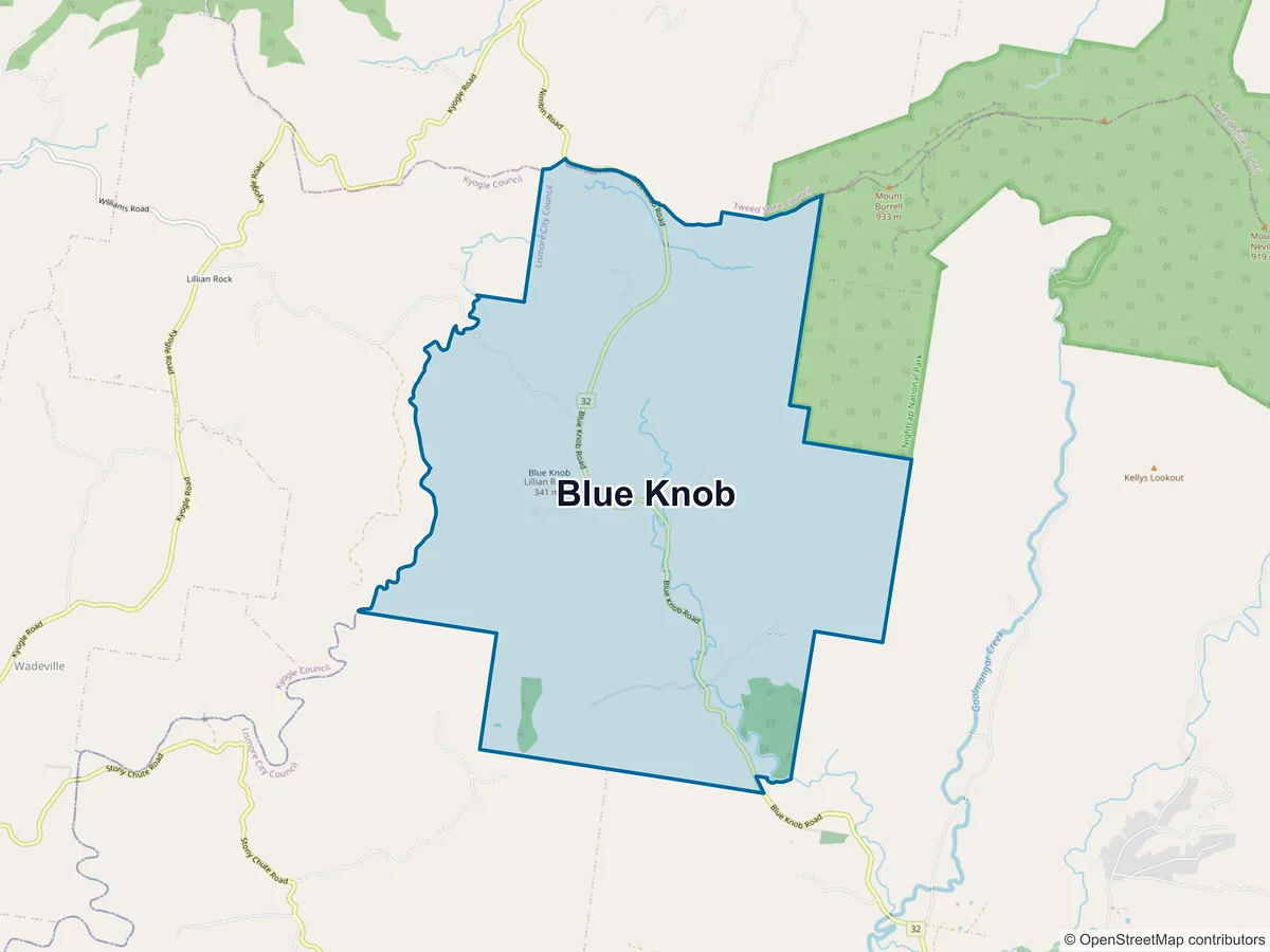 Map of Blue Knob, NSW, Australia
