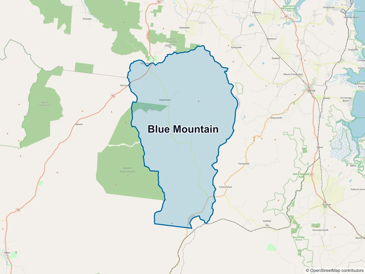 Map of Blue Mountain, QLD, Australia