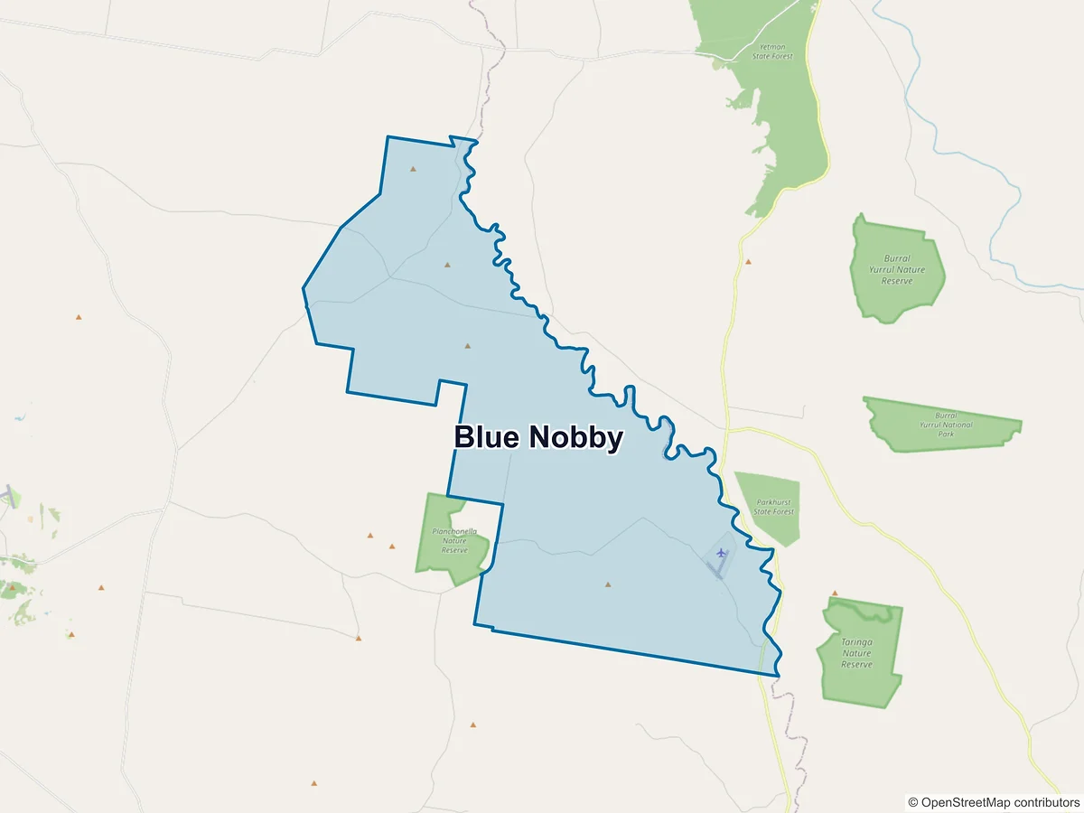 Map of Blue Nobby, NSW, Australia