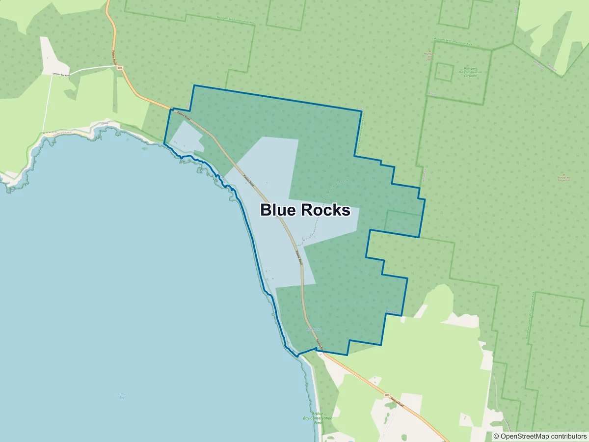Map of Blue Rocks, TAS, Australia