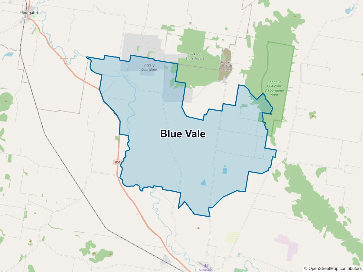 Map of Blue Vale, NSW, Australia