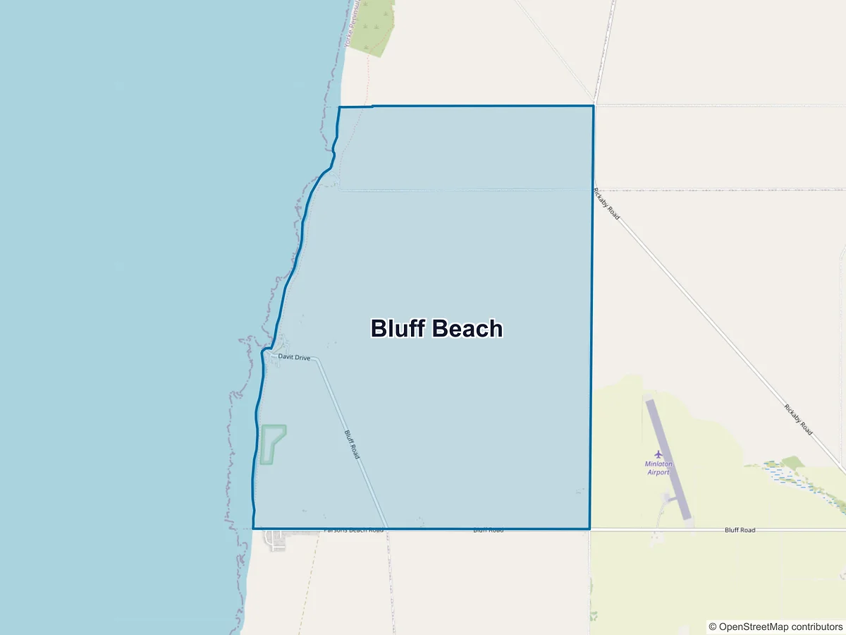Map of Bluff Beach, SA, Australia