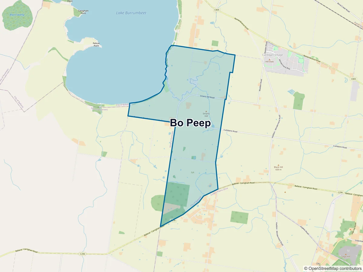 Map of Bo Peep, VIC, Australia