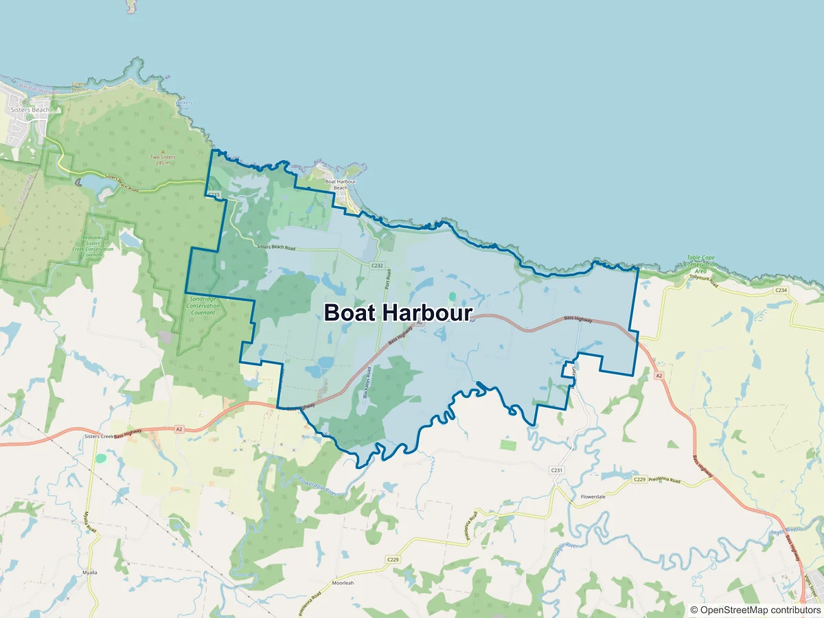 Map of Boat Harbour, TAS, Australia