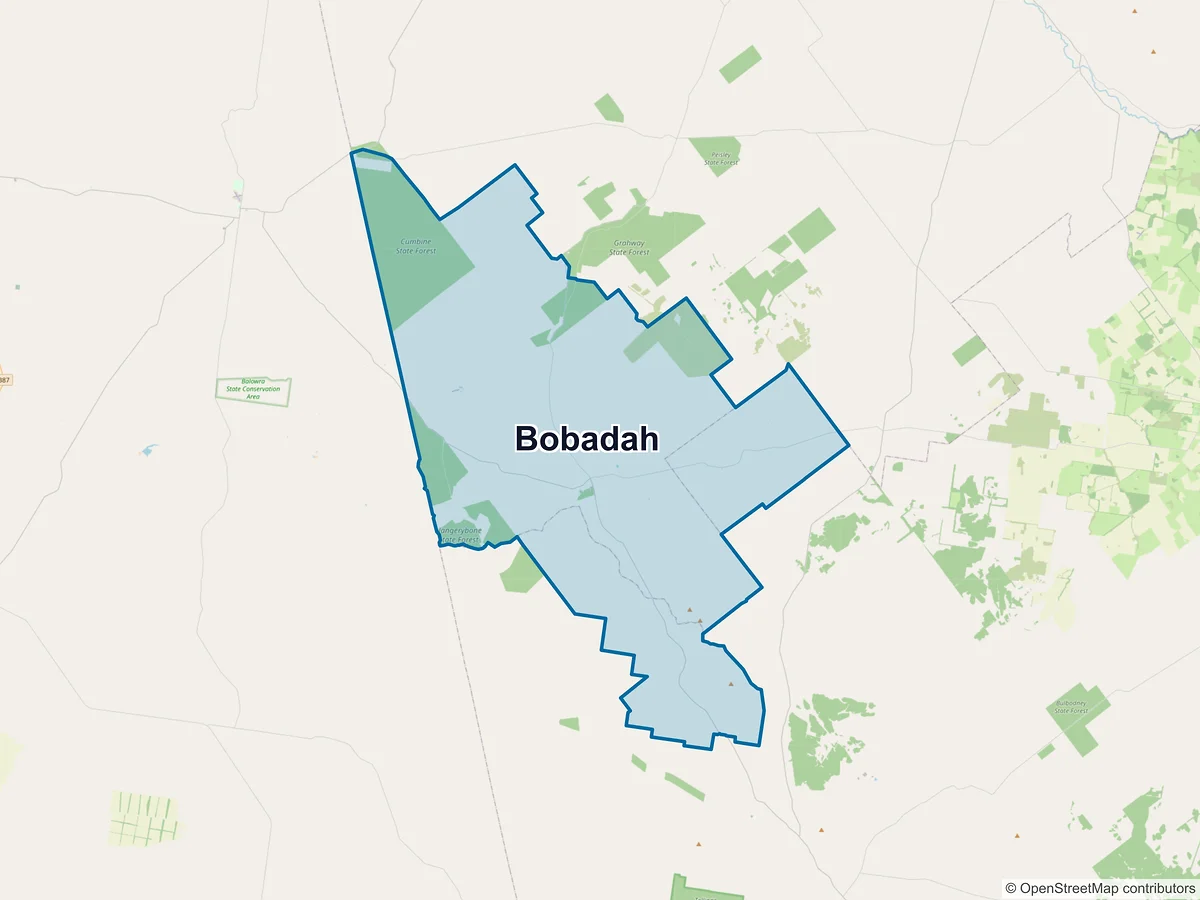 Map of Bobadah, NSW, Australia
