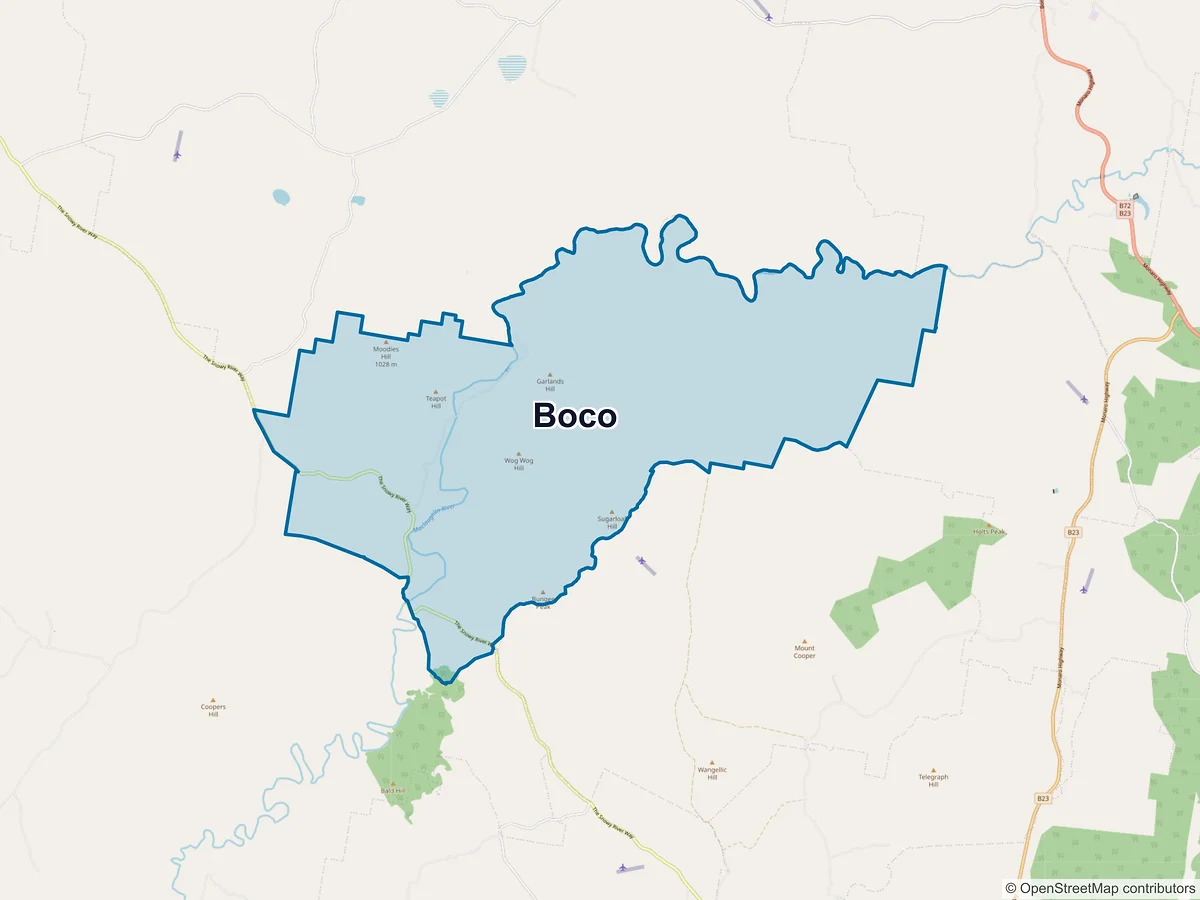 Map of Boco, NSW, Australia