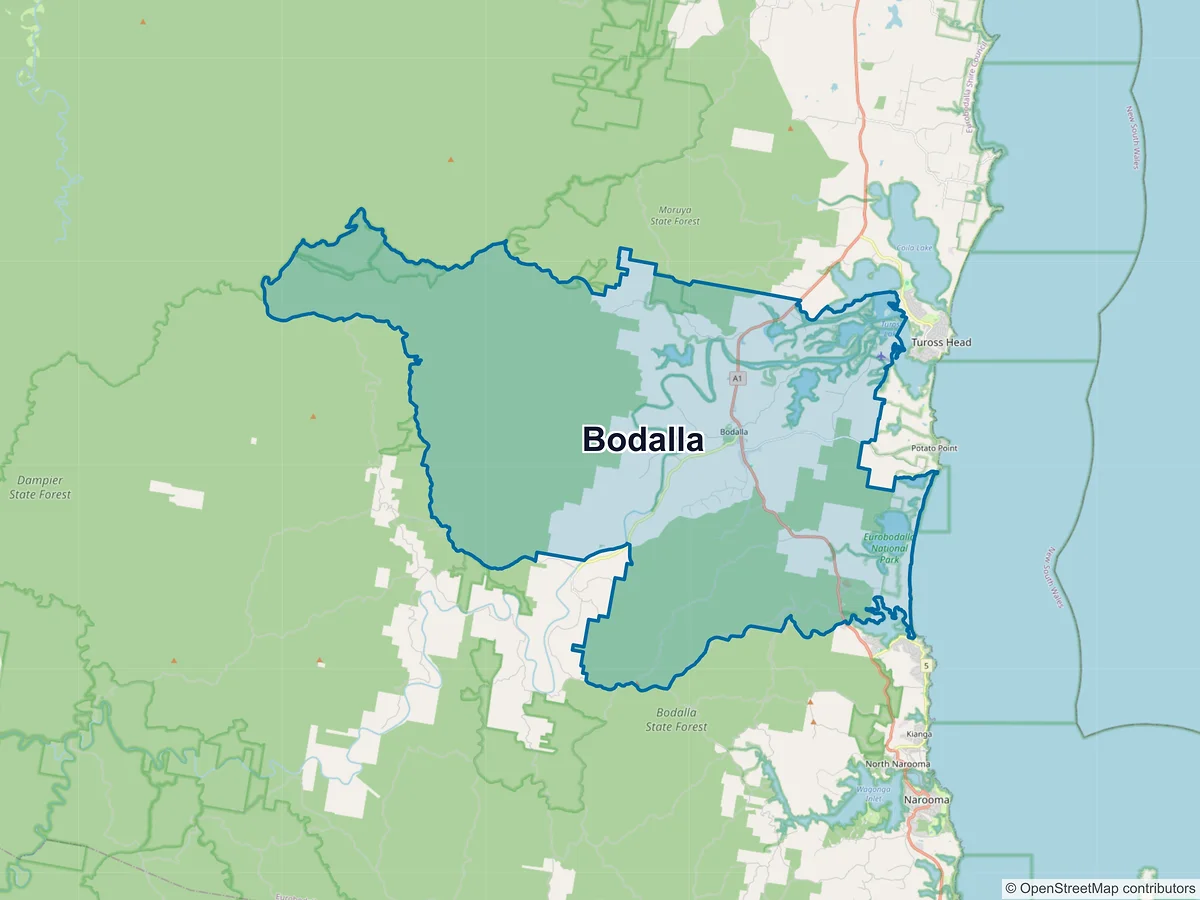 Map of Bodalla, NSW, Australia