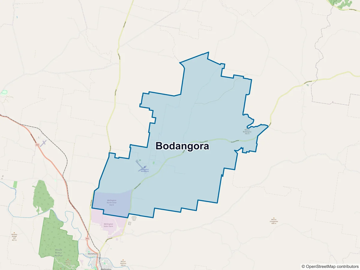 Map of Bodangora, NSW, Australia