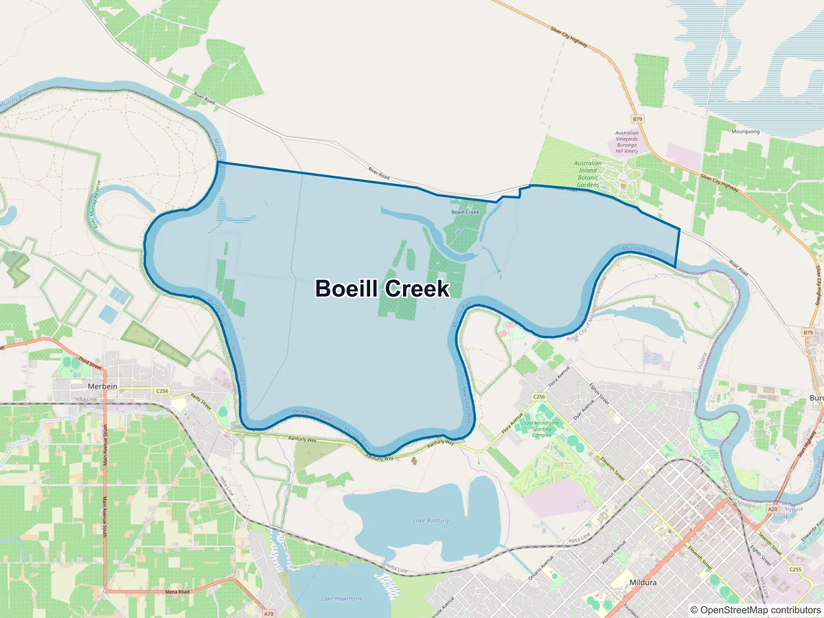 Map of Boeill Creek, NSW, Australia