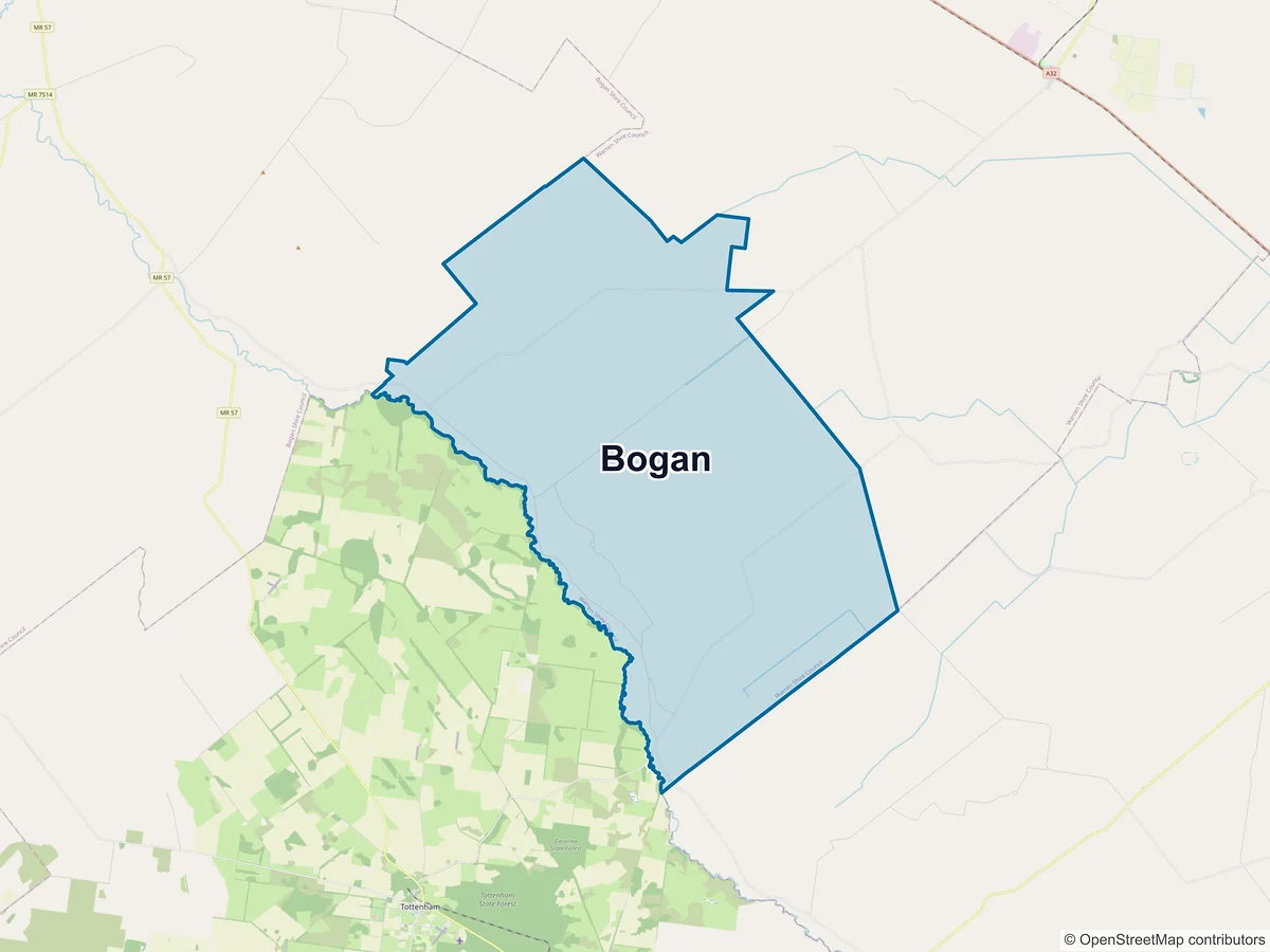 Map of Bogan, NSW, Australia