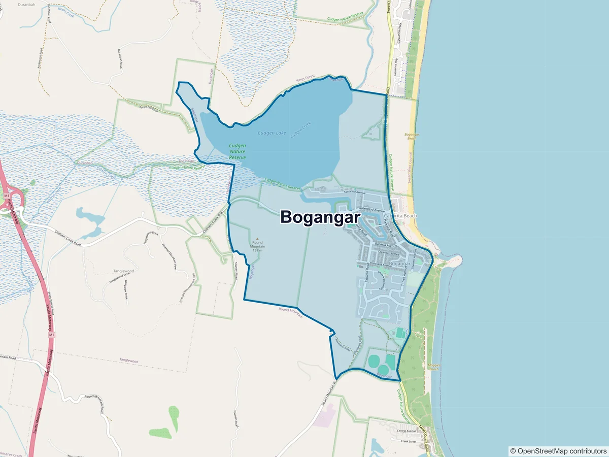 Map of Bogangar, NSW, Australia