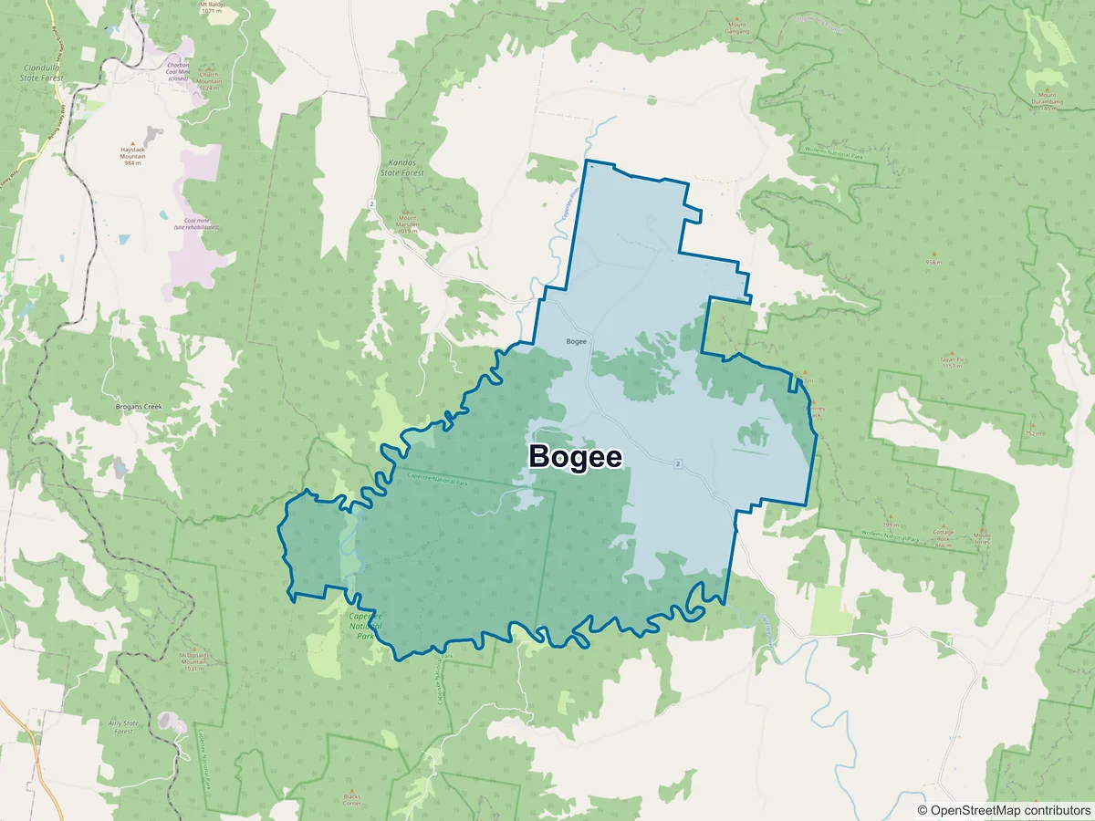 Map of Bogee, NSW, Australia