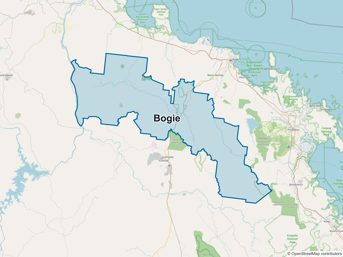 Map of Bogie, QLD, Australia