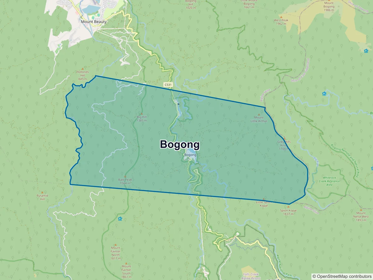 Map of Bogong, VIC, Australia