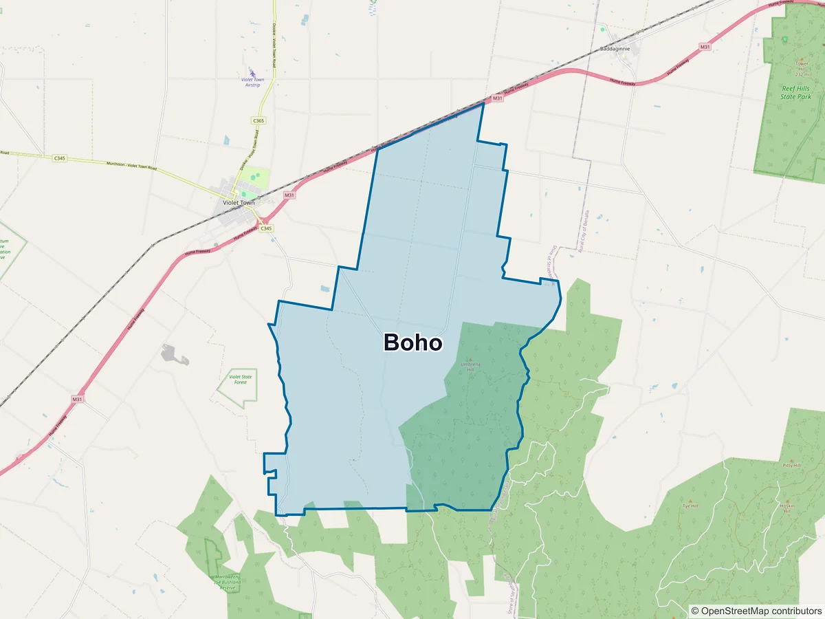 Map of Boho, VIC, Australia