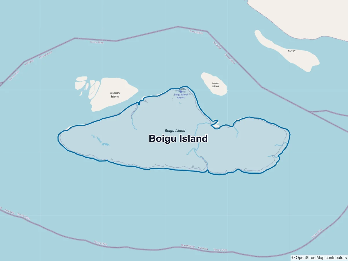 Map of Boigu Island, QLD, Australia
